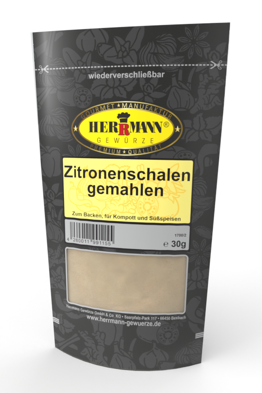 Zitronenschalen gemahlen